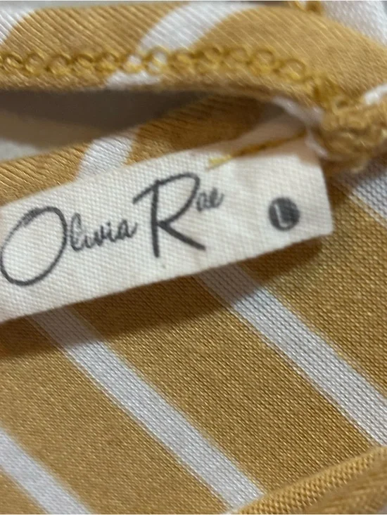 Olivia Rae Striped Sleeveless Dress - Mustard & White - Picture 3 of 3